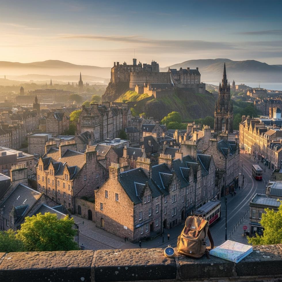 Edinburgh sokakları ve tarihi binalar