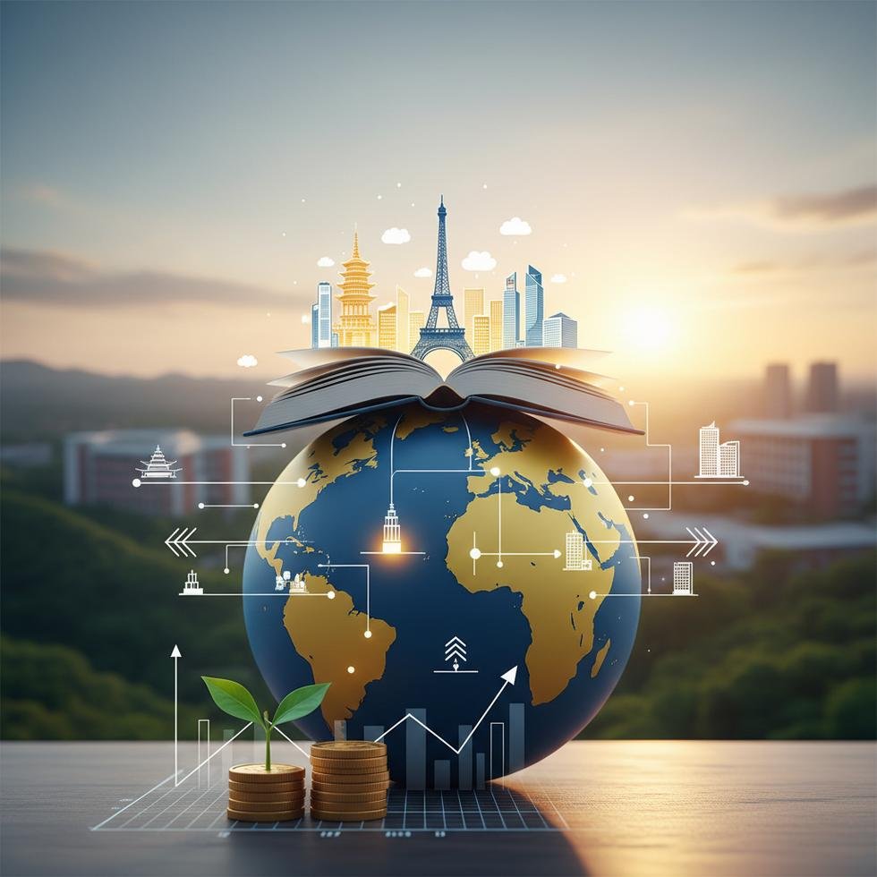 Yurtdışında eğitim ve yatırım hibrit modeli sürecini gösteren grafik