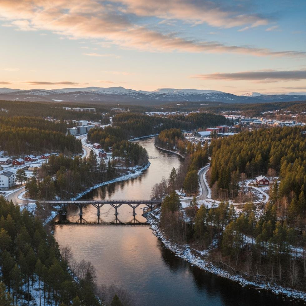 Elverum şehrinde doğa ve öğrenci yaşamı