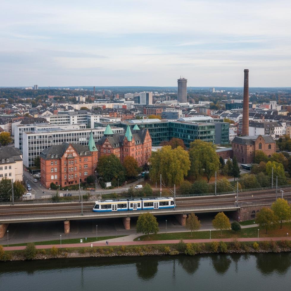 Essen şehir merkezinden bir görünüm