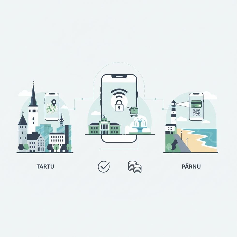 Estonya’da günlük yaşam için kullanılan dijital uygulamalar ve akıllı telefon arayüzü