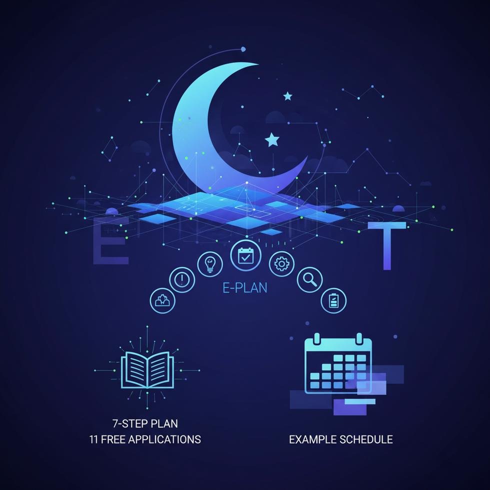 Gece çalışan bir öğrencinin dijital uygulamalarla ders çalışması