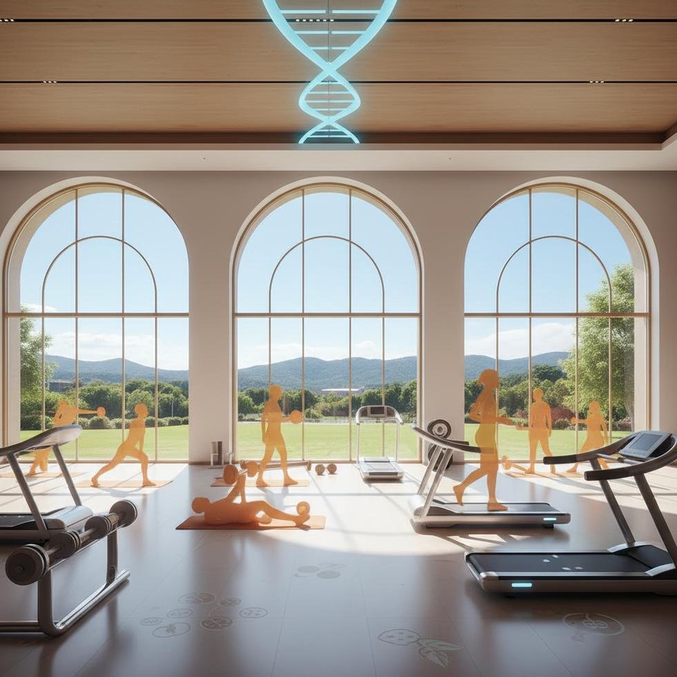 Ege Üniversitesi Sağlıklı Yaşam Merkezi'nde egzersiz yapan insanlar