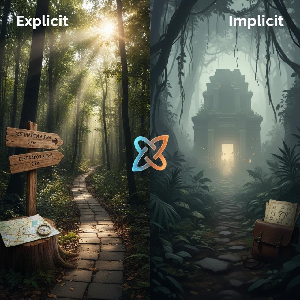 Explicit ve implicit ifadelerin farklarını anlatan İngilizce dil konsepti