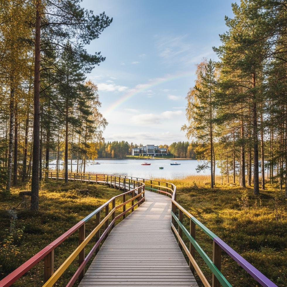 Finlandiya'da LGBTQ+ bireylerin yaşam ve eğitim ortamını gösteren kapsayıcı bir fotoğraf