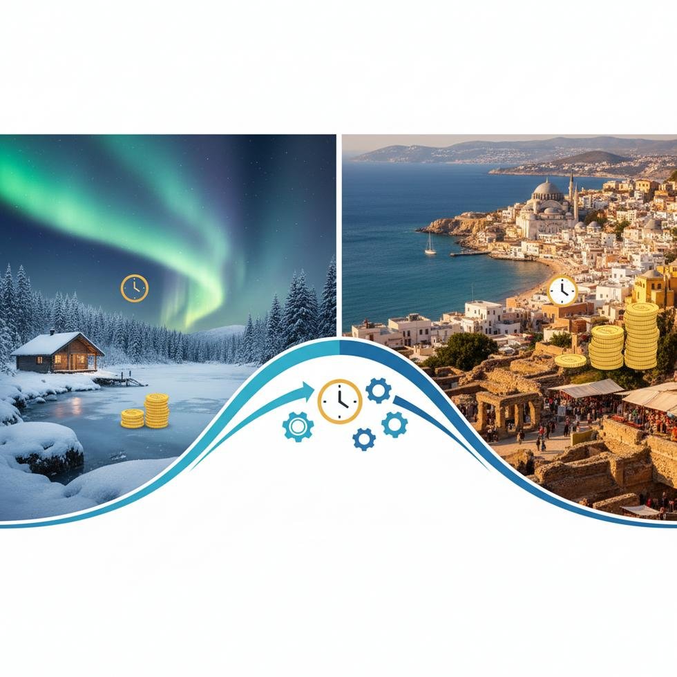 Finlandiya ve Türkiye emeklilik sistemlerinin karşılaştırılmasını gösteren grafik