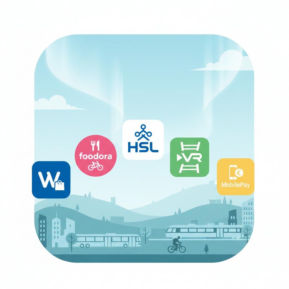 Finlandiya'da günlük yaşamda kullanılan mobil uygulamalar ekran görüntüsü