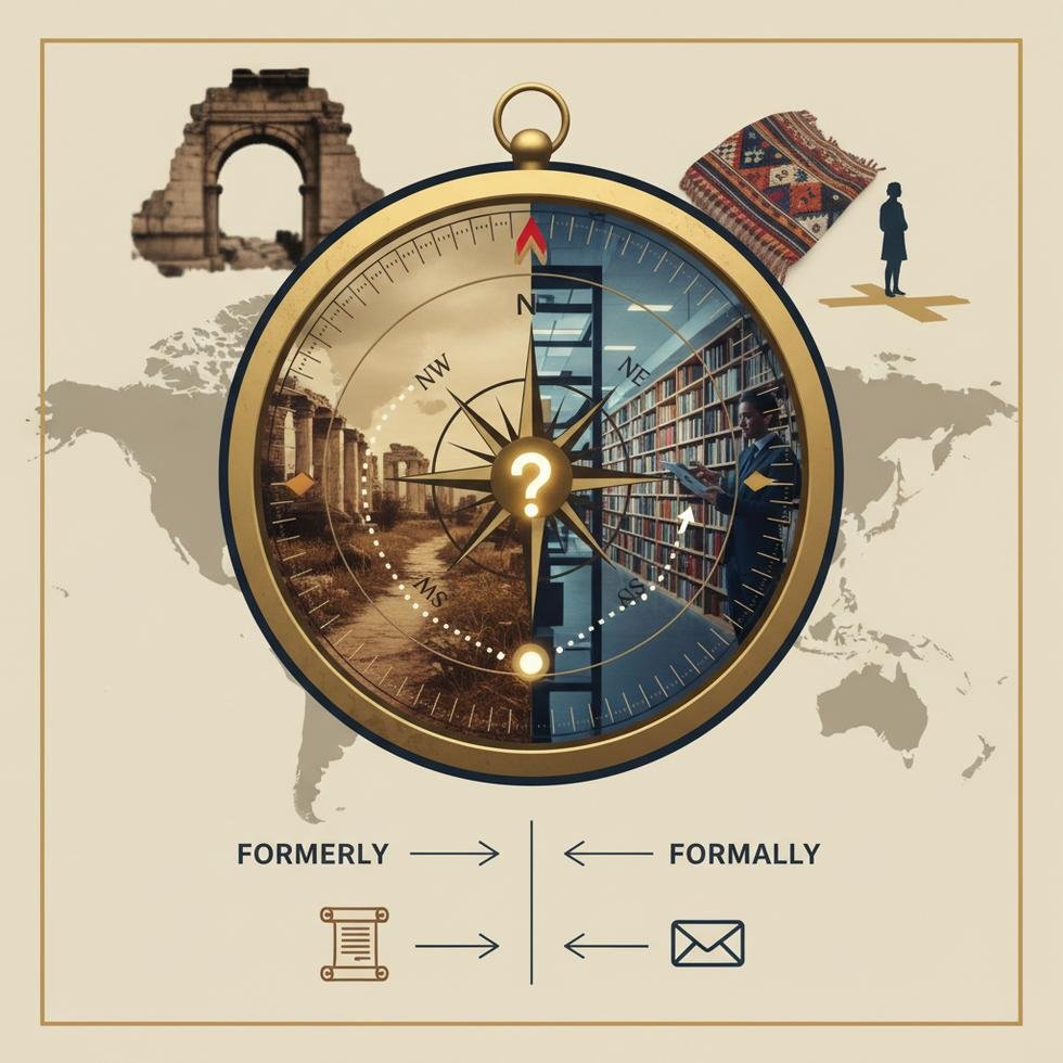 Formerly ve formally kelimelerinin anlam farkını anlatan İngilizce dil rehberi görseli