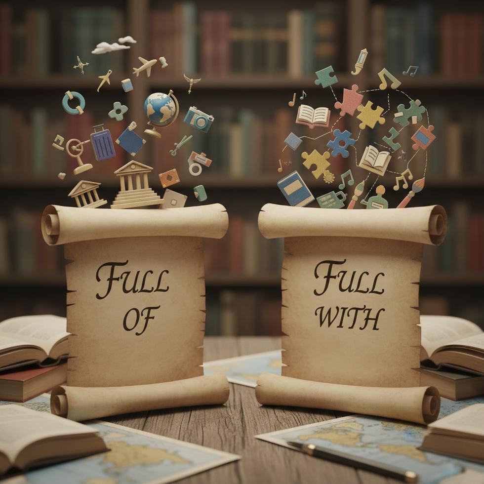 İngilizce full of ve full with kullanım farkları