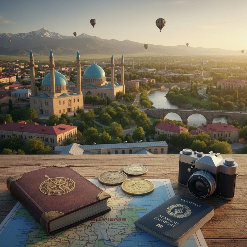 Gence şehrinden tarihi ve doğal bir görünüm