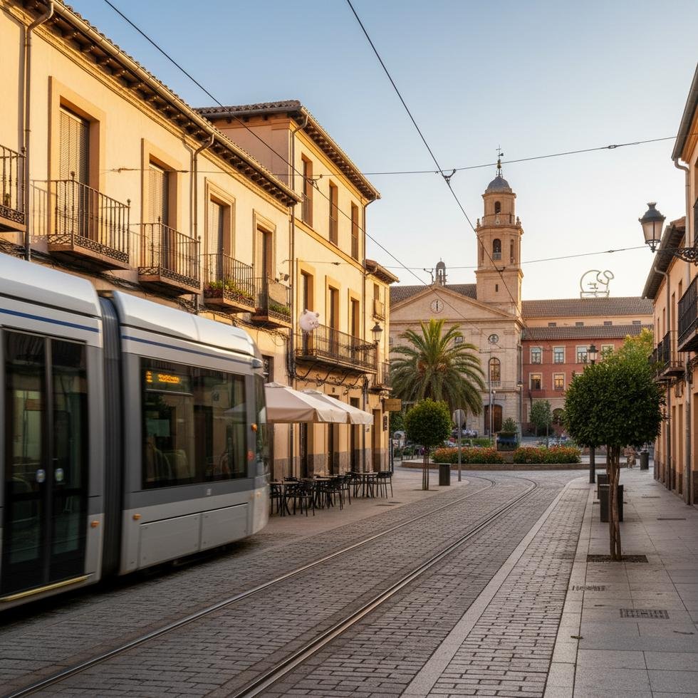 Getafe şehri ve üniversite kampüsü görünümü