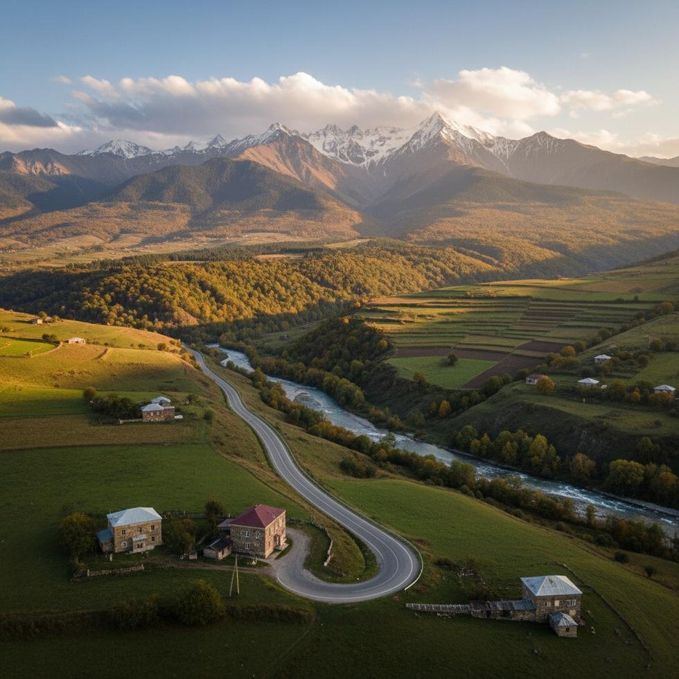 Guba bölgesinde doğa ve kültürel geziye ait manzara