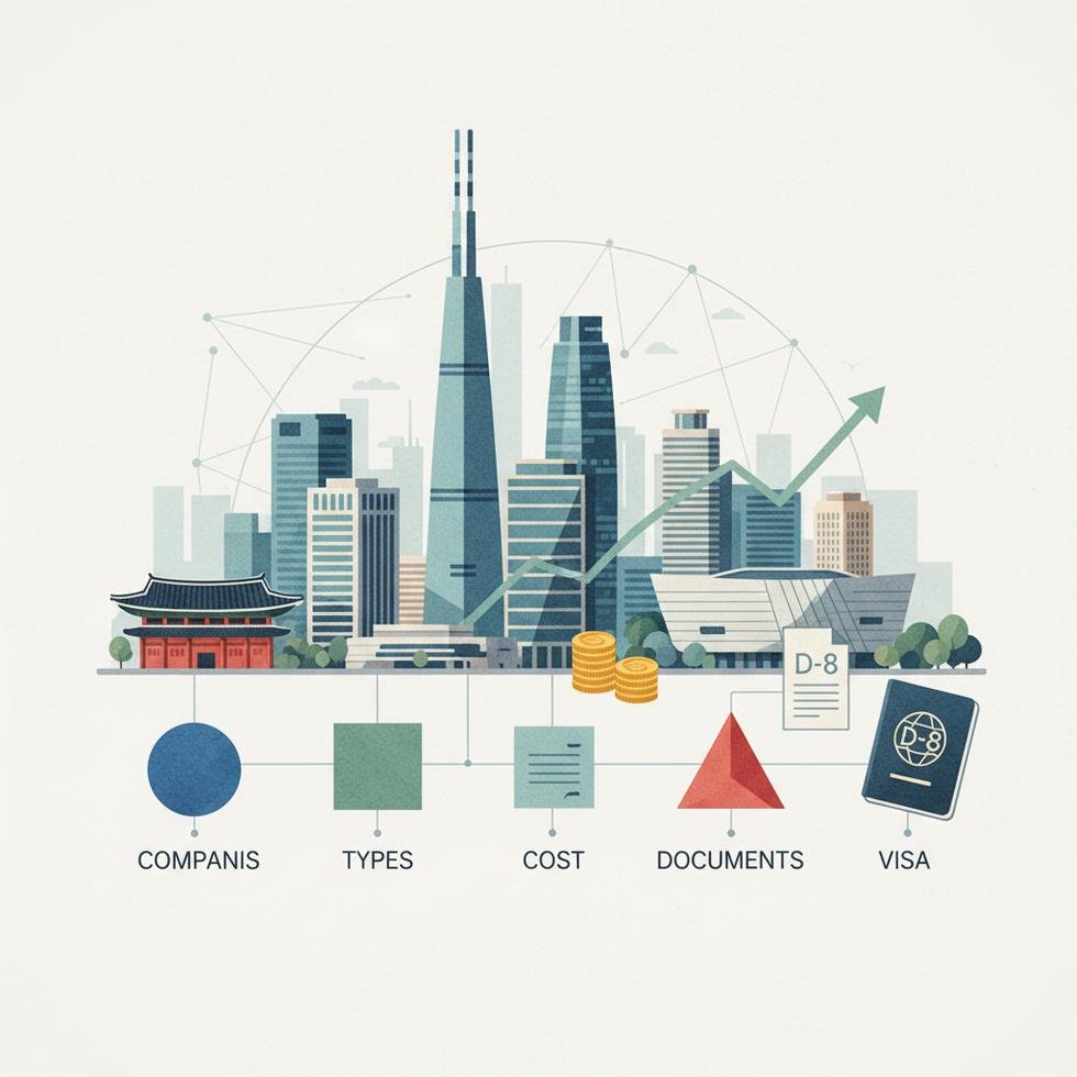 Güney Kore'de şirket kurulumunu anlatan görsel