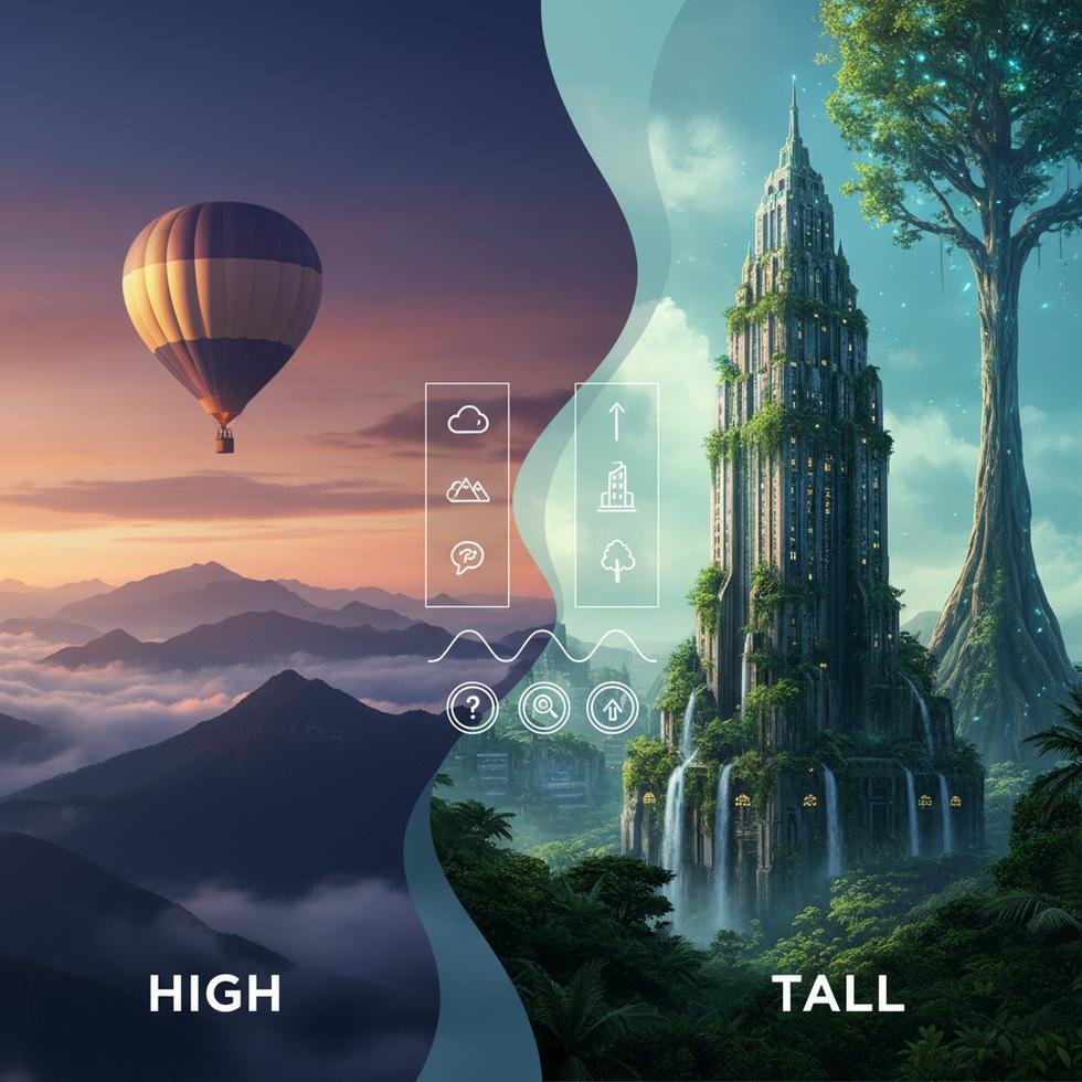 High ve tall sıfatlarının doğru kullanımı üzerine rehber görseli