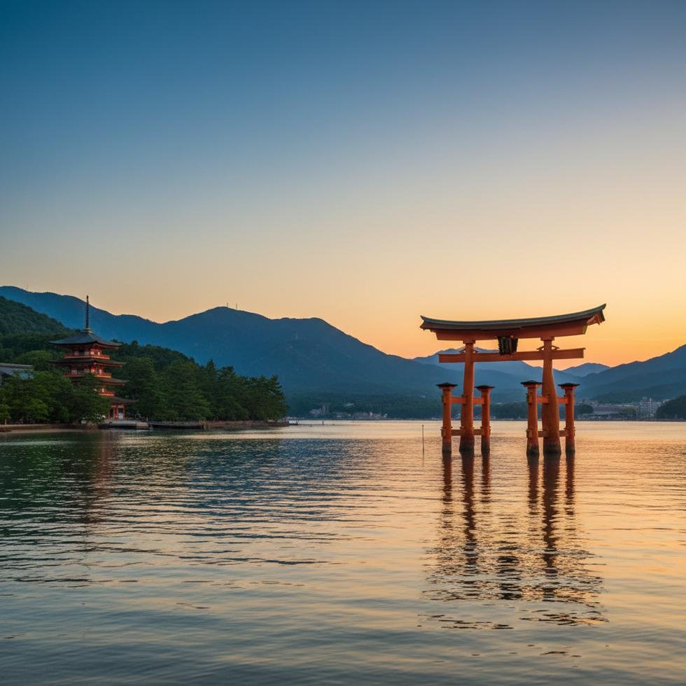Hiroshima şehir manzarası ve tarihi anıtlar