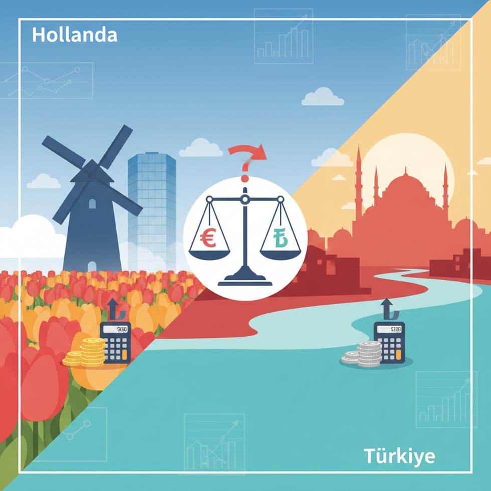 Hollanda ve Türkiye emeklilik sistemlerini karşılaştıran tablo