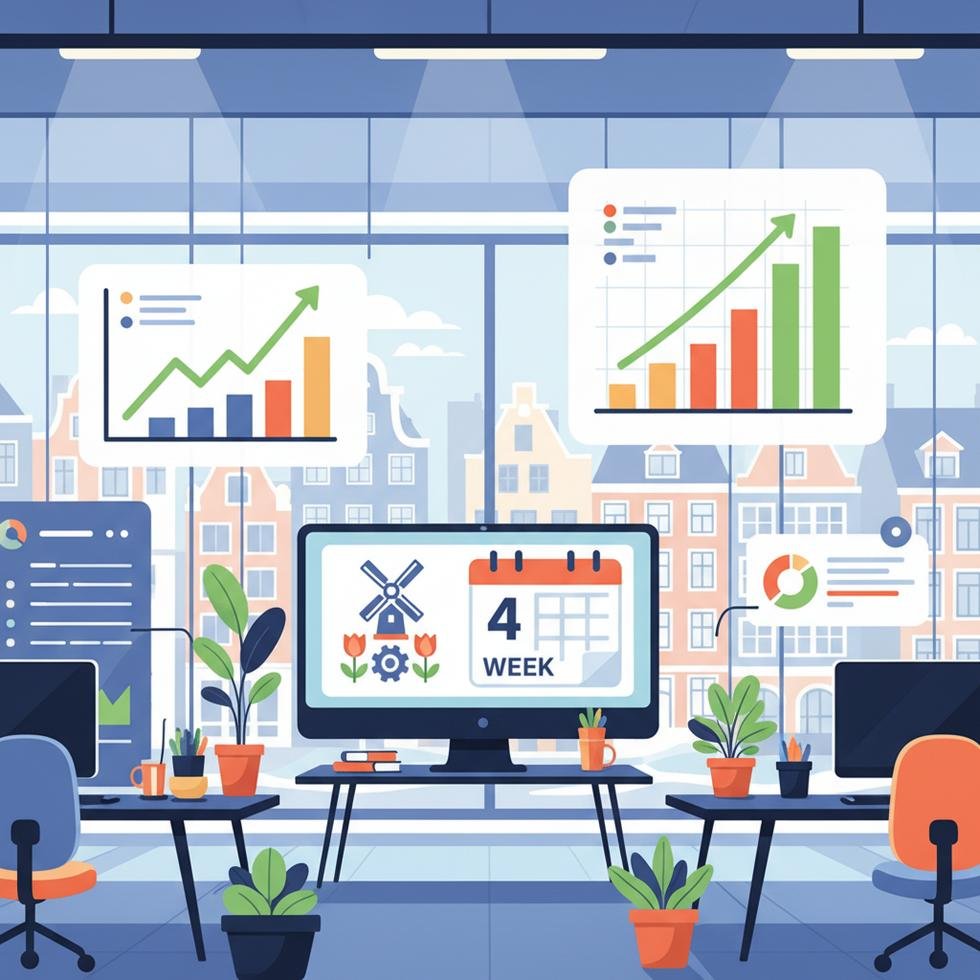 Hollanda’da mutlu calisanlar dort gunluk calisma haftasi kutlamasi yapiyor