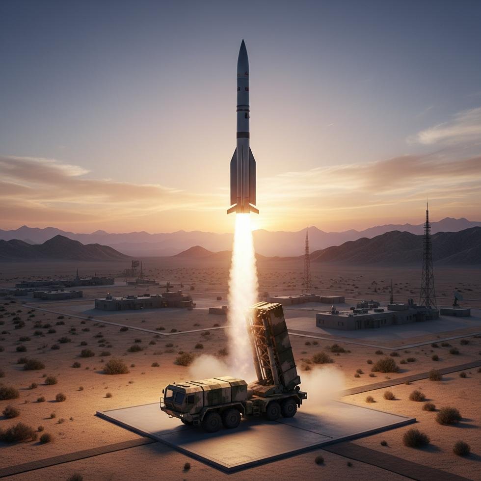 Cenk balistik füzesinin fırlatılması.