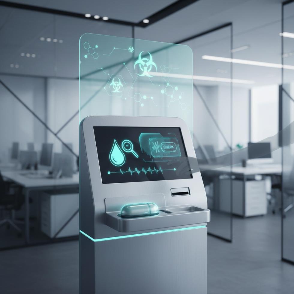 İşe girişte uyuşturucu testi yapan modern bir ofis