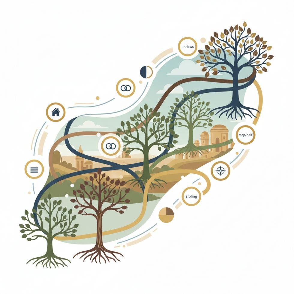 İngilizce aile terimlerini gösteren eğitim görüntüsü