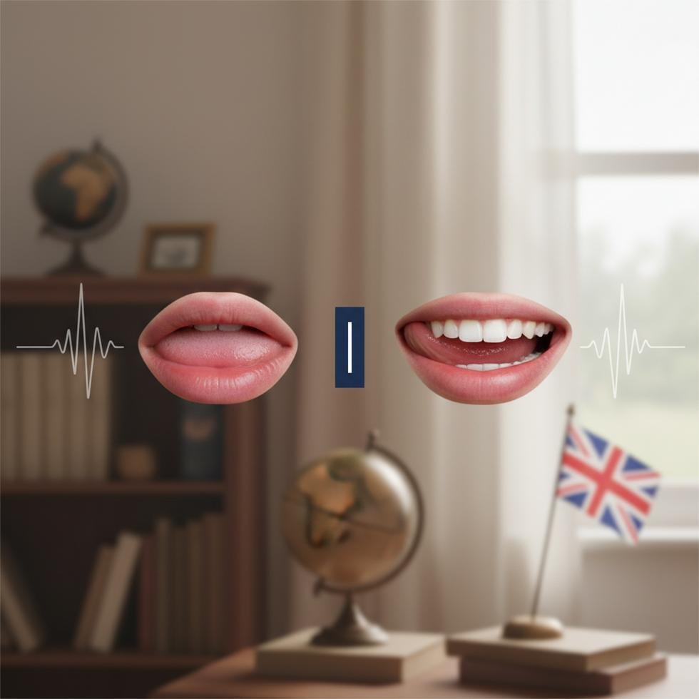 İngilizce i sesi farkı anlatan grafik