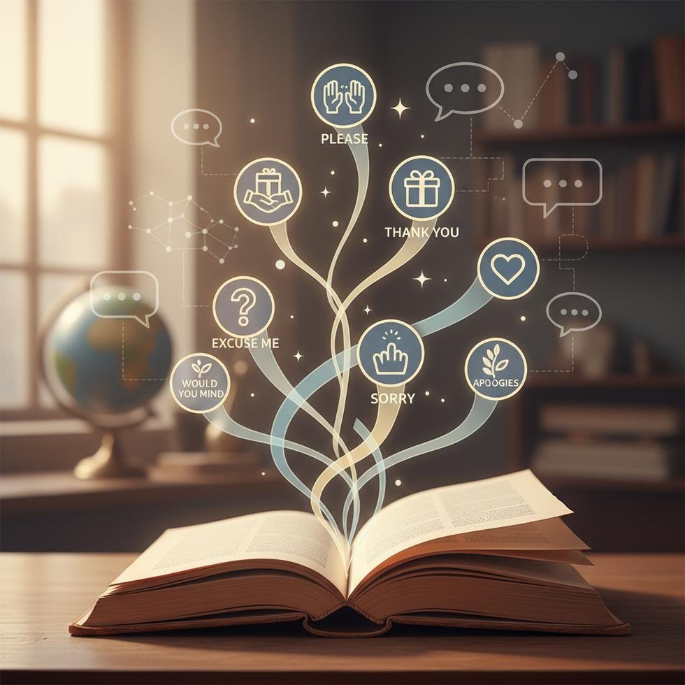 İngilizce nezaket ifadeleriyle ilgili rehber görseli