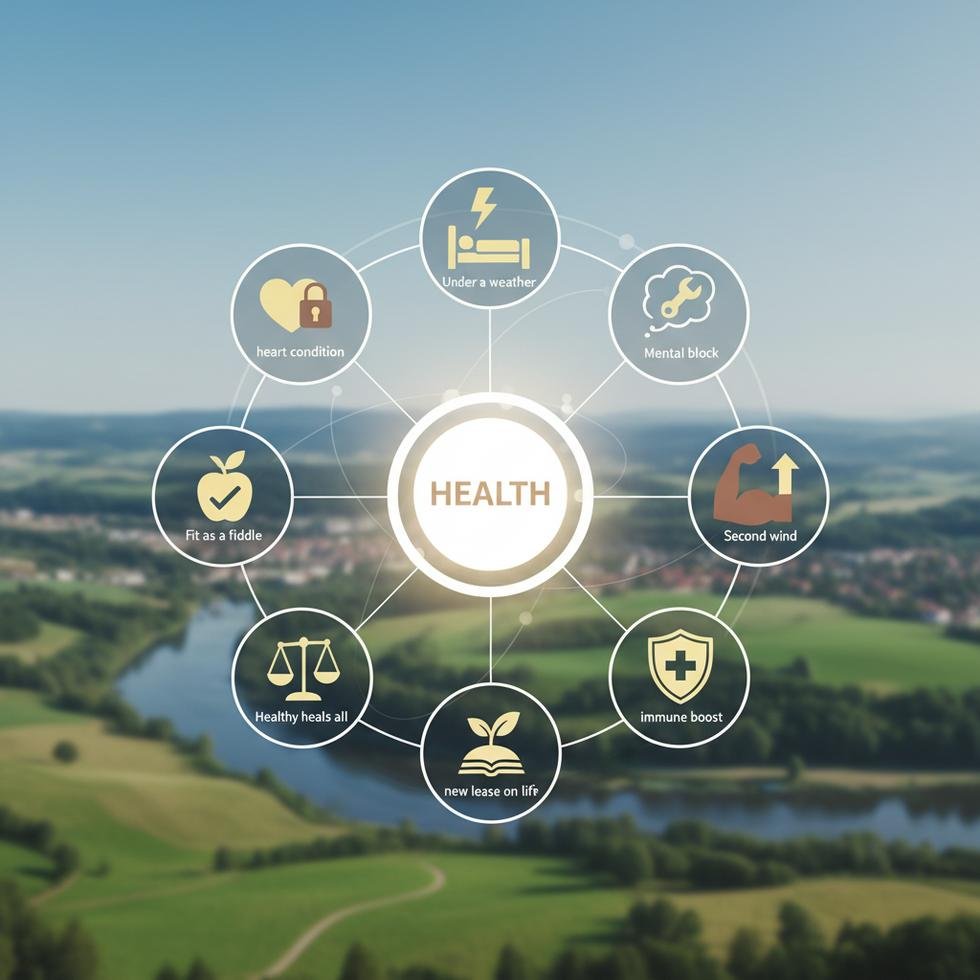 İngilizce sağlık deyimleri eğitimi için görsel