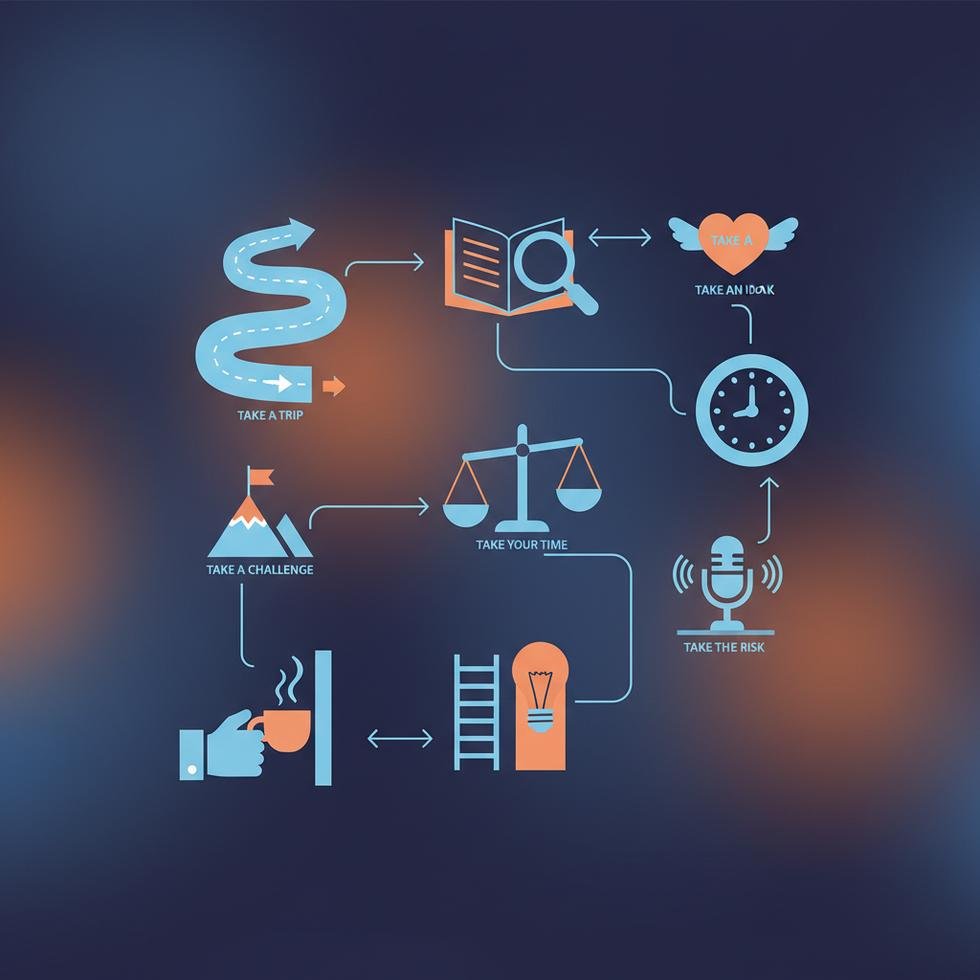 İngilizce 'take' fiil kalıplarını anlatan eğitim görseli