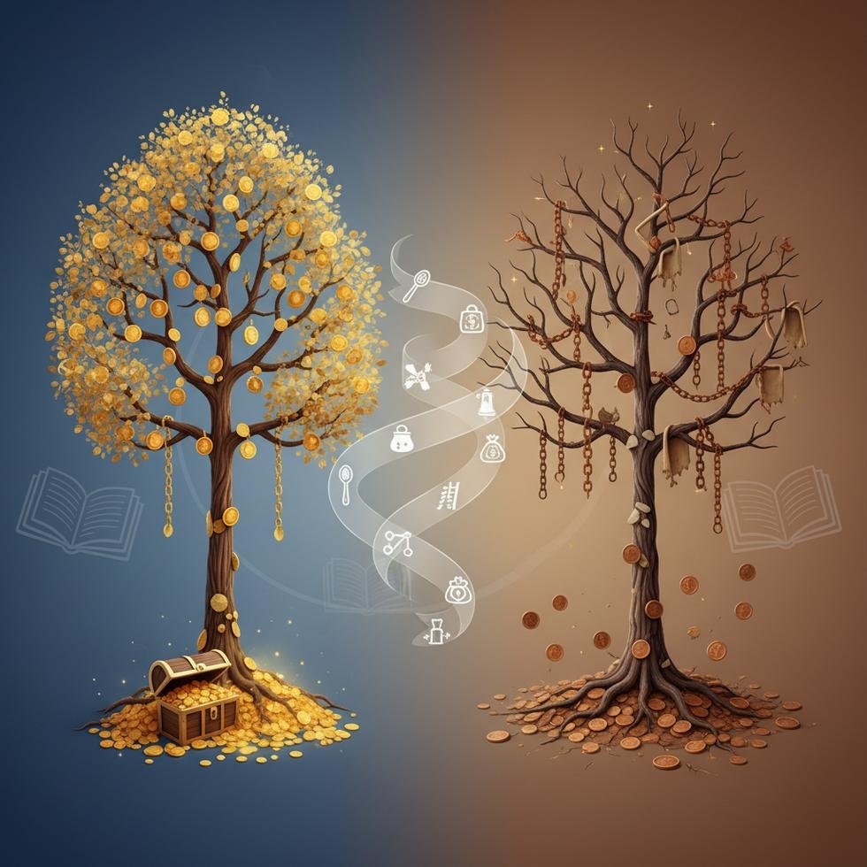 İngilizce zenginlik ve fakirlik deyimlerini anlatan eğitim görseli