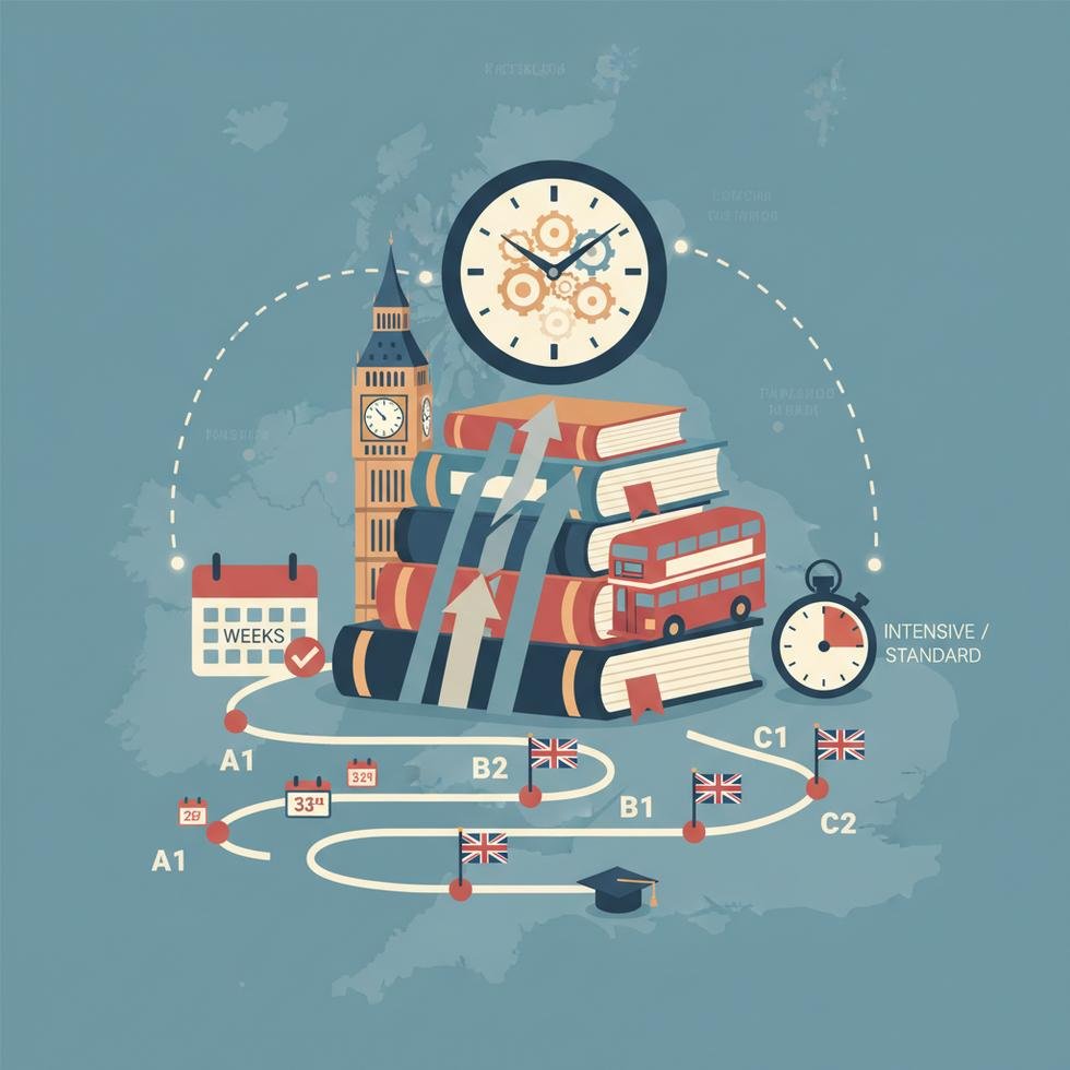 İngiltere'de dil okulunda ders işlenen sınıf