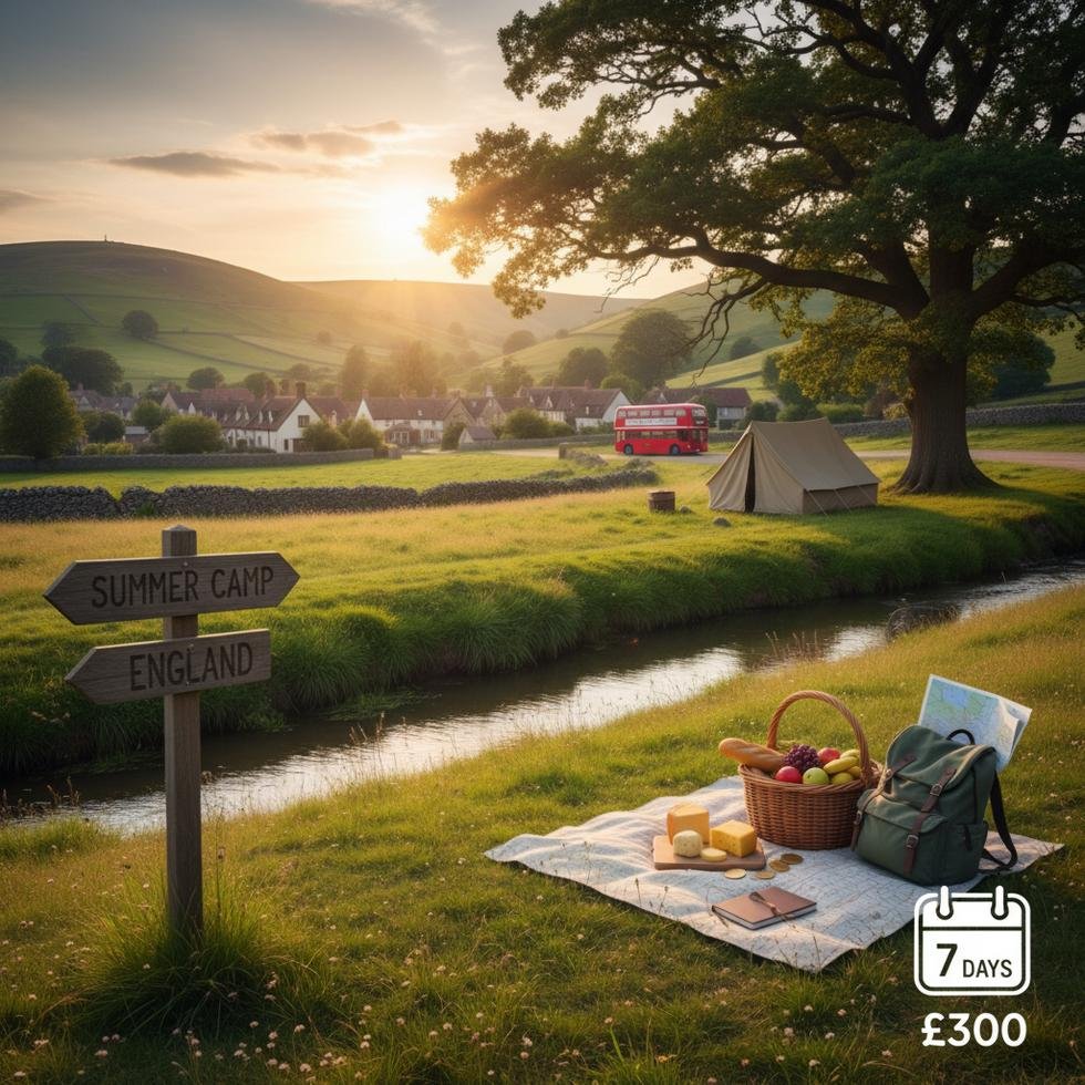 İngiltere yaz kampında gençler parkta sohbet ediyor