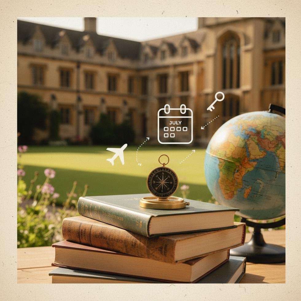 İngiltere'de yaz okuluna katılan öğrenciler kampüste yürüyor