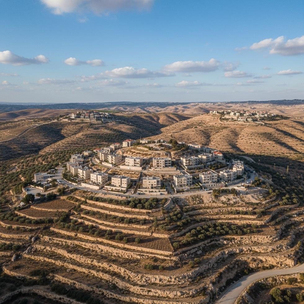 West Bank settlements aerial landscape view