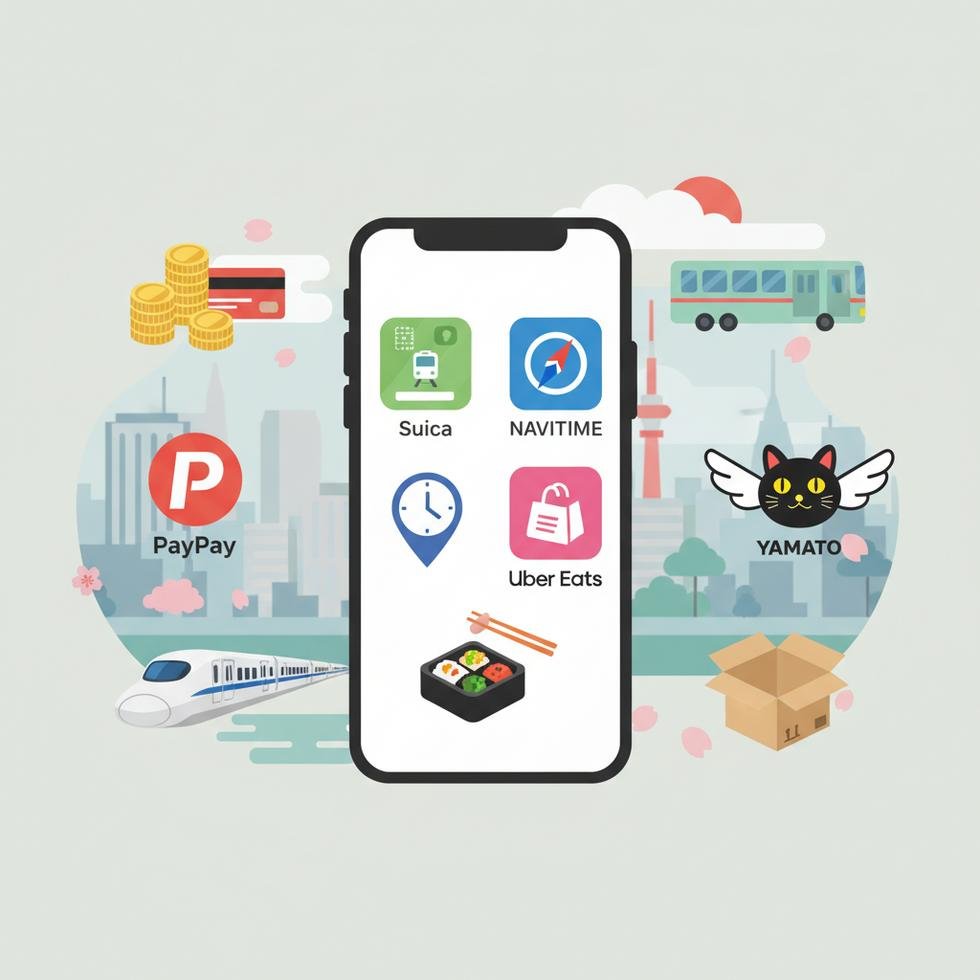 Japonya’da günlük yaşamda kullanılan temel uygulamalar ekran görüntüleri