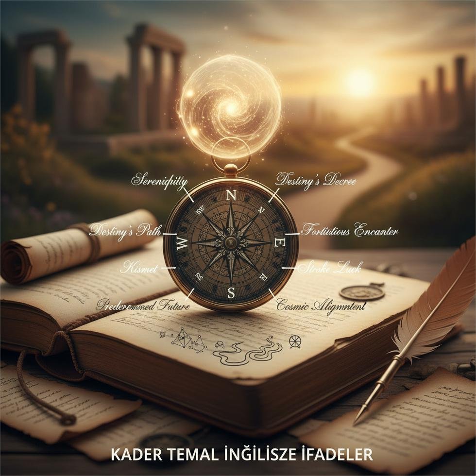 Kader temalı İngilizce ifadelerin anlatıldığı eğitim resmi