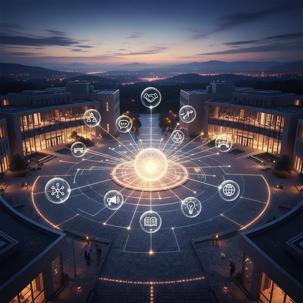 Kalabalık ve sosyallik temalı İngilizce deyimler görseli