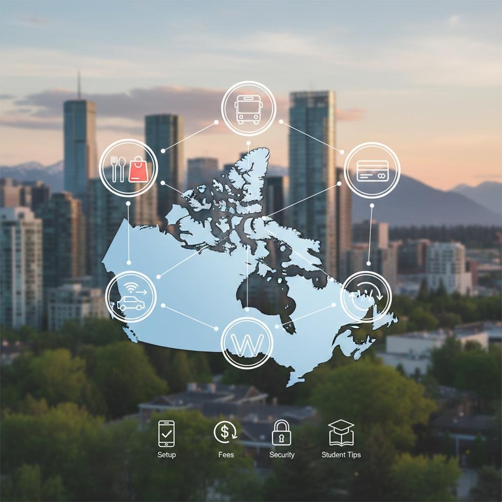 Kanada'da teslimat, ulaşım ve ödeme için kullanılan popüler uygulamalar ekran görüntüleri