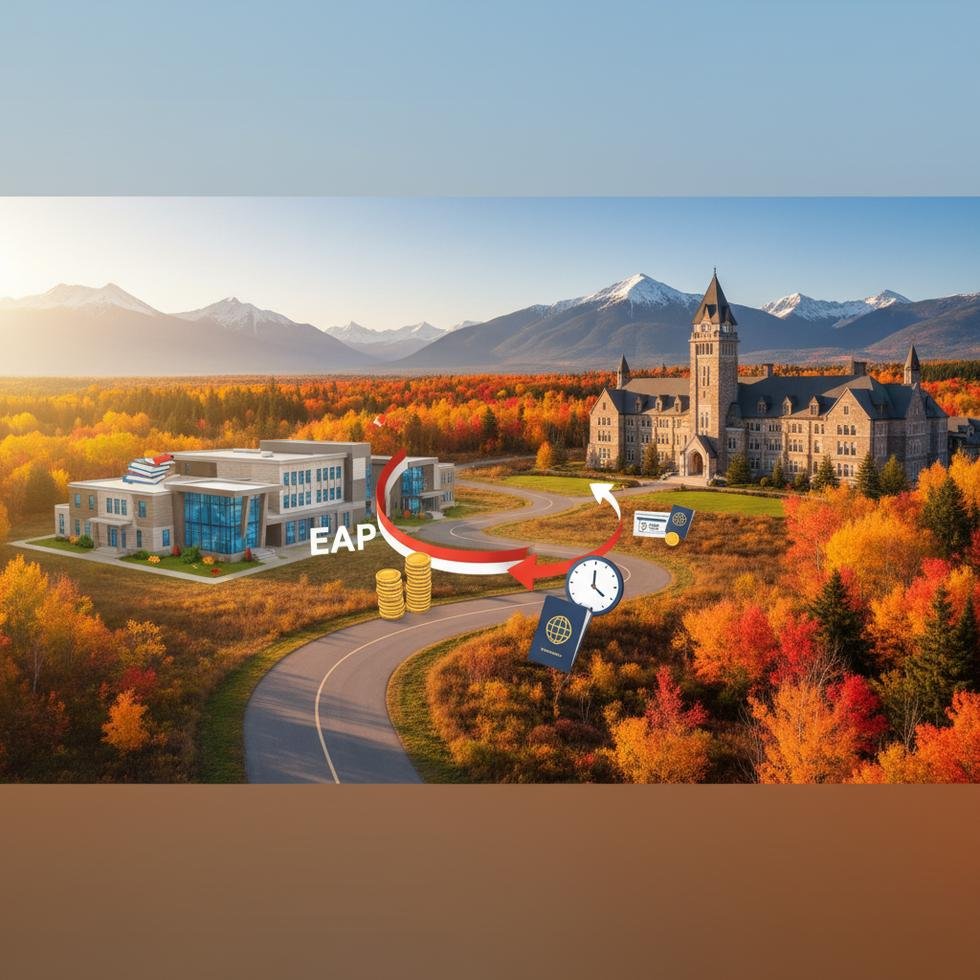 Kanada’da dil okulundan üniversiteye geçişi anlatan pathway süreci görseli