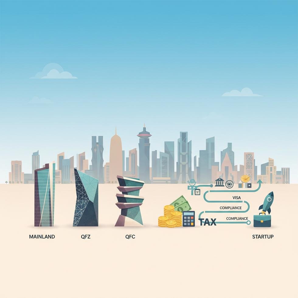 Katar'da şirket kurma sürecini anlatan görsel