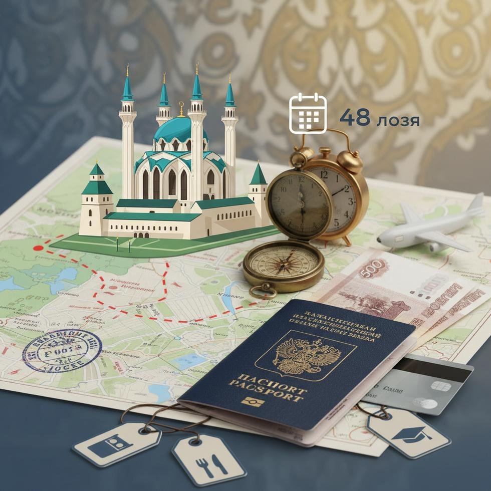 Kazan şehrinin tarihi ve modern yerlerinden bir görünüm