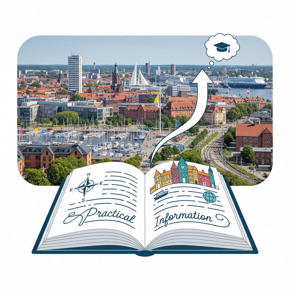 Kiel şehir manzarası ve yelken tekneleri