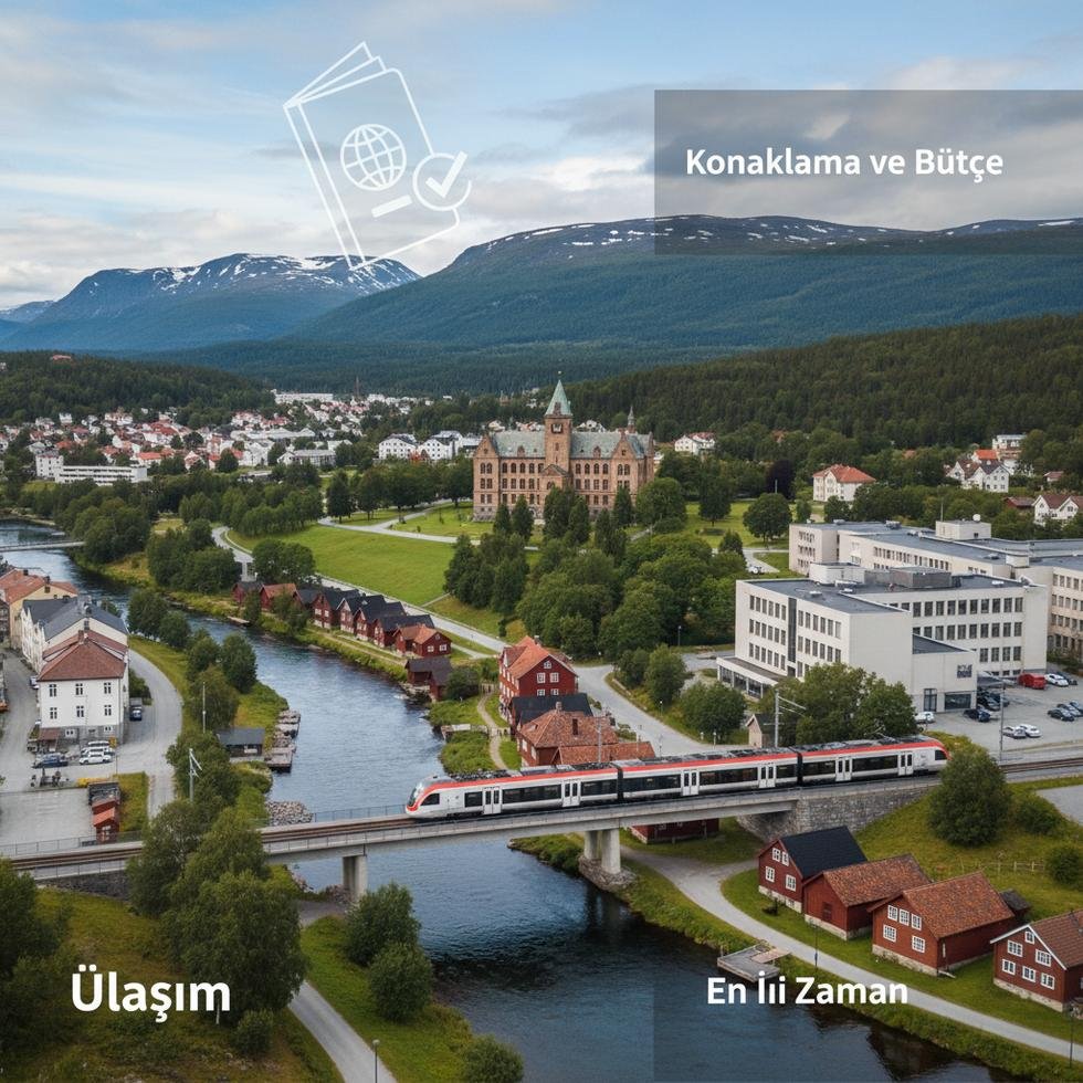 Kongsberg şehir manzarası ve doğa görüntüsü