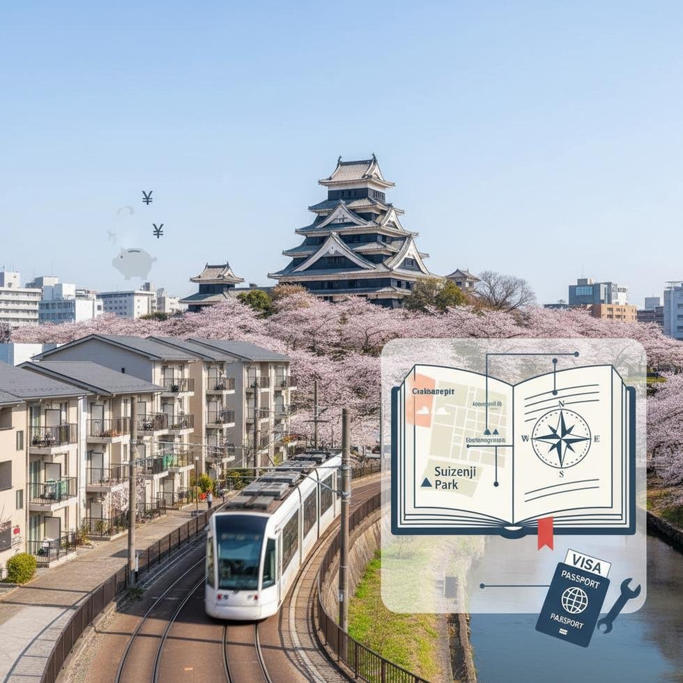 Kumamoto’da öğrenci yaşamını temsil eden şehir manzarası