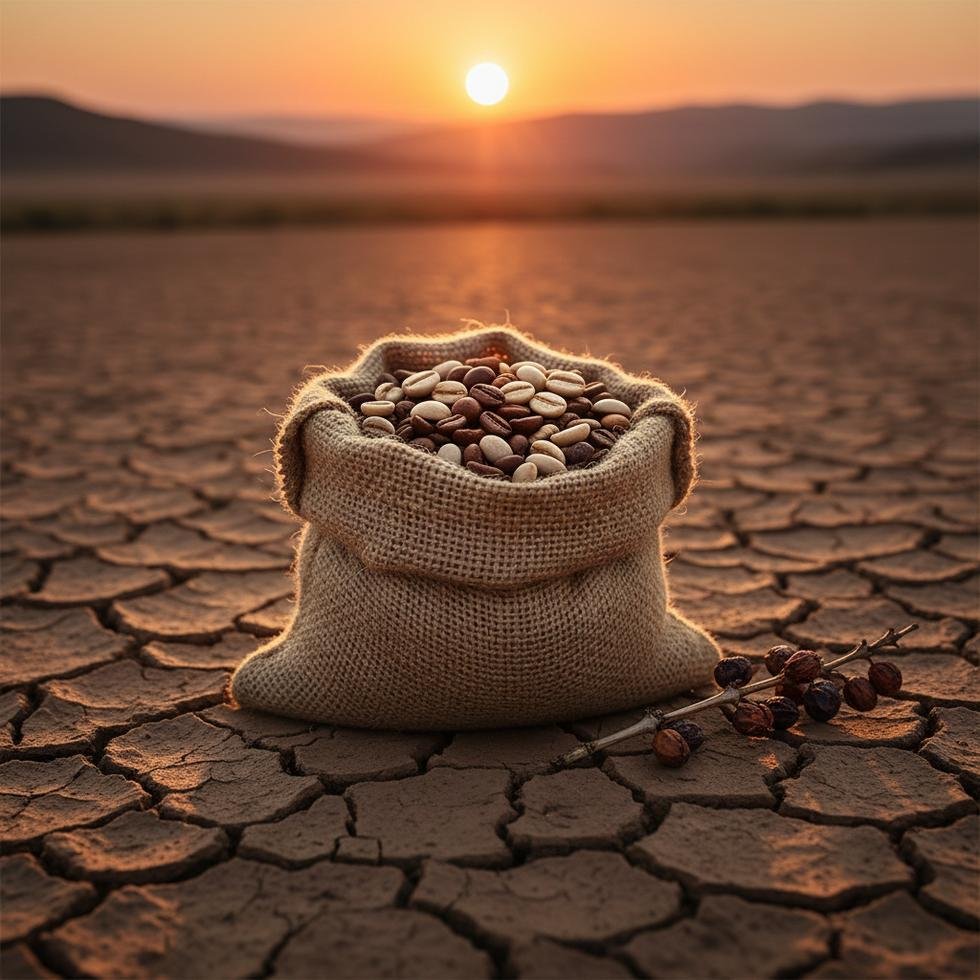 İklim değişikliğinin etkisiyle yıpranmış kahve çekirdekleri