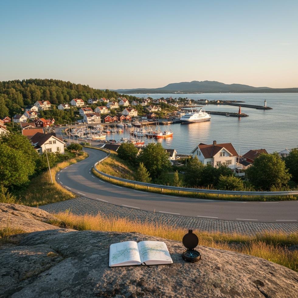 Larvik sahilinde doğa manzarası ve deniz kıyısı