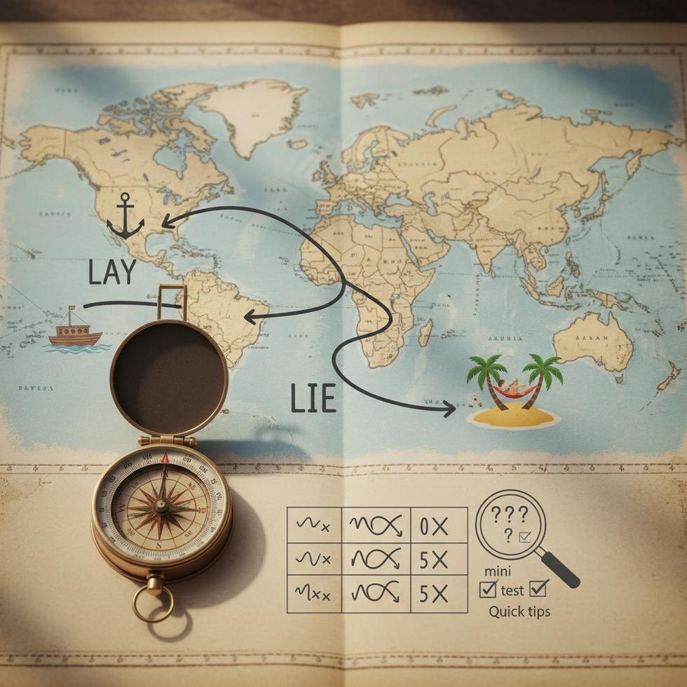 Lay ve Lie fiillerinin doğru kullanım örnekleri ve gramer açıklamaları