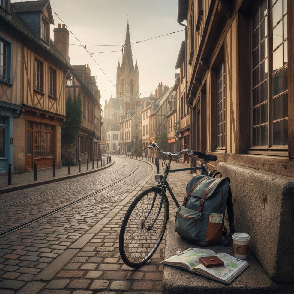 Le Mans şehri ve 24 Saat Le Mans yarış pistinden görünüm