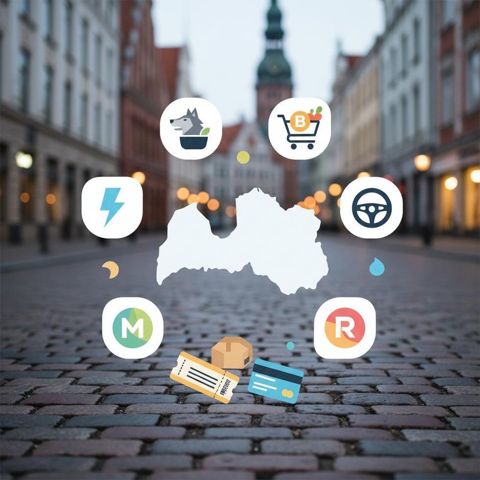 Letonya’da öğrenci yaşamı ve ulaşım uygulamalarını gösteren görsel