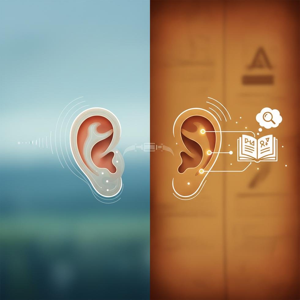 Listen ve Hear fiillerinin İngilizce dil bilgisi kullanımı ve farkları tablolar eşliğinde