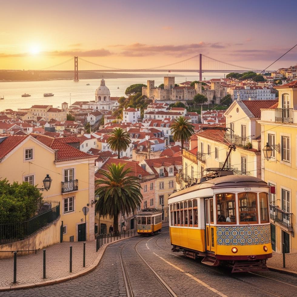 Lizbon seyahat rehberi görseli, şehir manzarası